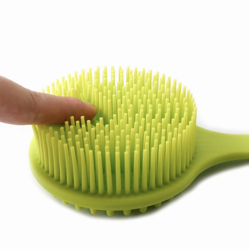 

2 In 1 Multifunctional Brush Silicone Long Handle Double-sided Bath Brushes Back Body Massage Exfoliation Wisp for Body Clean