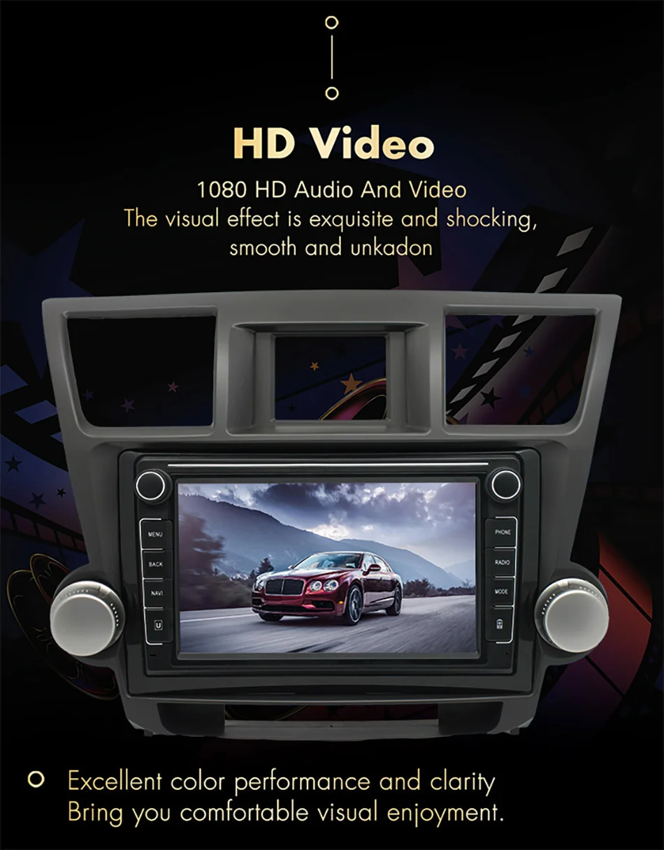Car Radio Multimedia Player Navi GPS Vehicle Auto Android Unit Stereo For Toyota Highlander 2007 2008 2009 2010 2011 2012 2013 | Автомобили