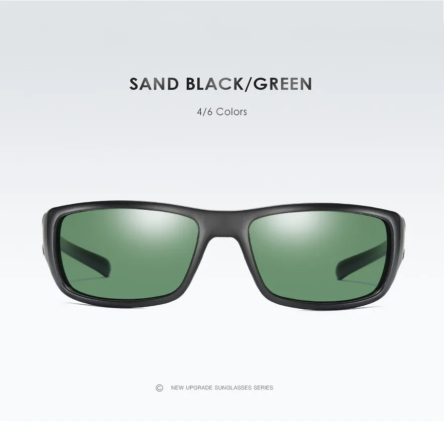 matte black green Бренд оптики, Новые поляризованные солнцезащитные очки для мужчин, модные мужские очки, солнечные очки для мужчин, очки для путешествий - Цвет линз: matte black green