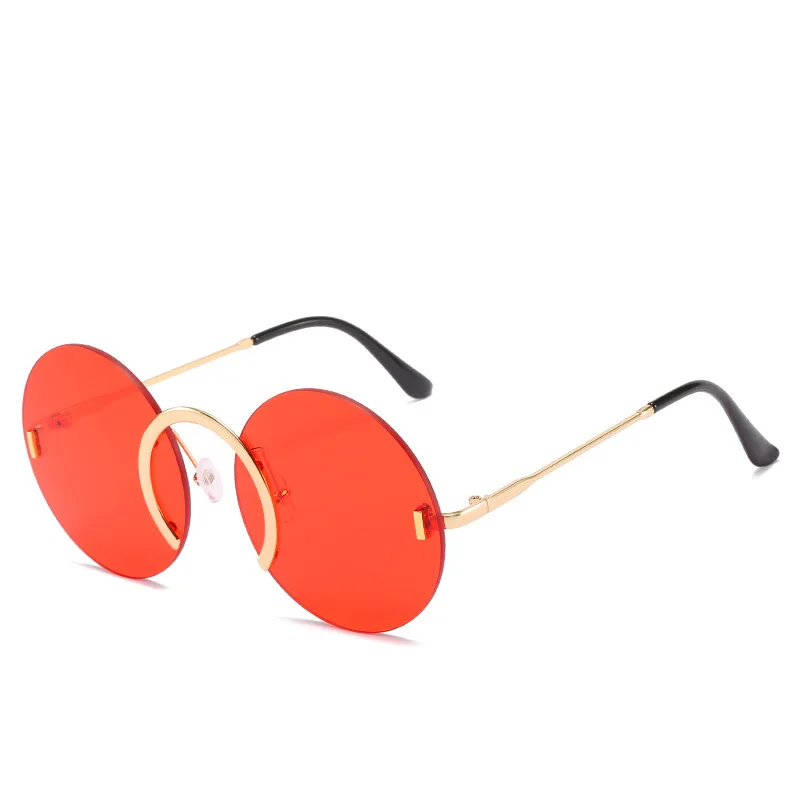 

Круглые Солнцезащитные очки без оправы uv400 для мужчин и женщин, небольшие брендовые дизайнерские ретро солнечные очки в стиле стимпанк, 2021