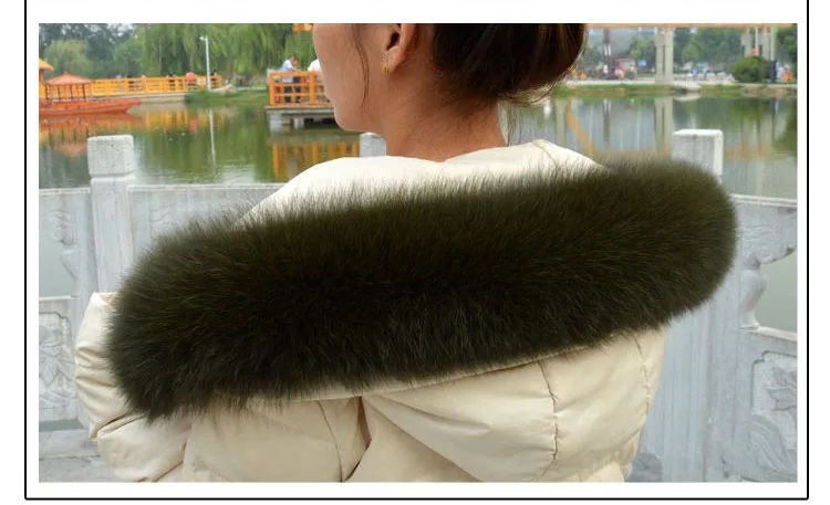 Qearlstar воротник из натурального меха 100% натуральный Лисий мех женский мужской