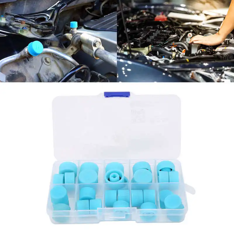 

30Pcs A/C Refrigerant Port Cap Replacement Air Conditioning Charging Valve Dust Cover Auto accessories