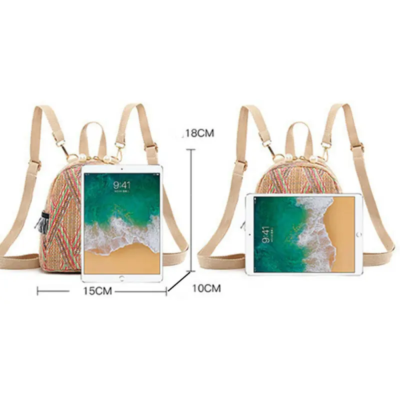 Женский Плетеный рюкзак в полоску на плечо с принтом 2019 | Дом и сад