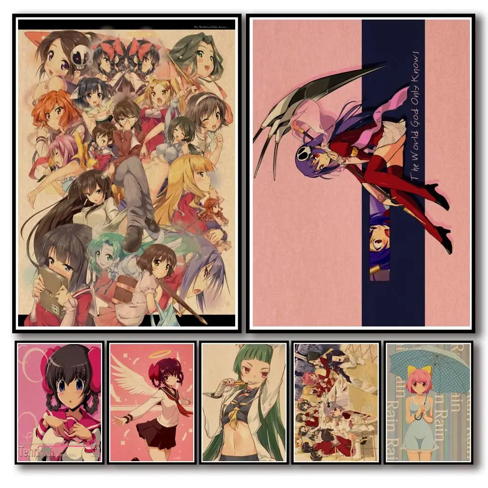 

22 Designs Kami Nomi Zo Shiru Sekai The World God Only Knows Kraftpaper Poster Artwork Fancy Wall Sticker for Coffee House Bar