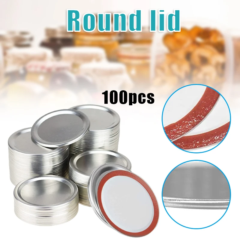 

100 шт., герметичные крышки для консервных банок с уплотнительным кольцом, 70 мм