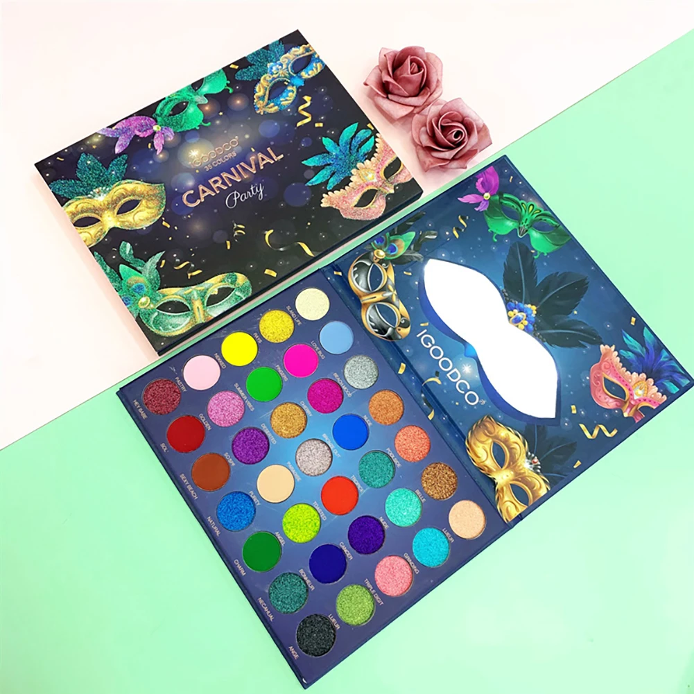 

Палитра матовых теней для век для Хэллоуина, Косметика 35 цветов, блестящие тени для век, стойкая косметика для глаз TSLM2