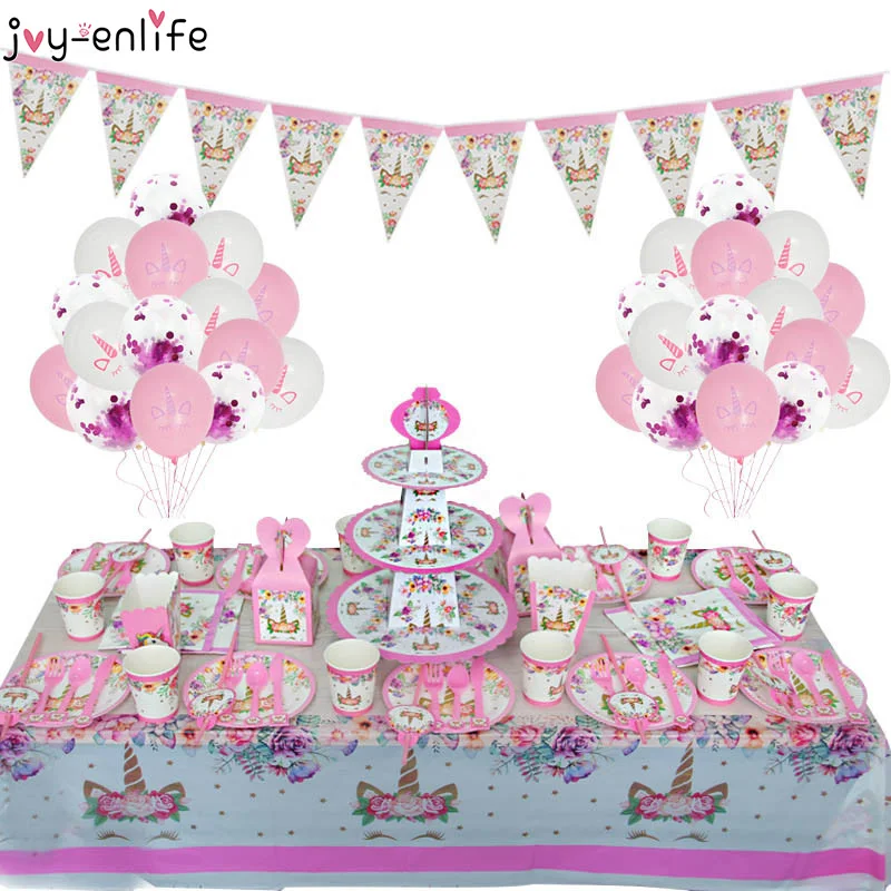 Joy Enlife Единорог украшение для вечеринки день рождения одноразовая посуда