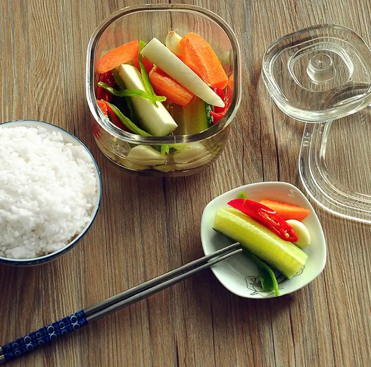 Кухонный стеклянный контейнер для пищевых продуктов японский Kimchi Mason Jar бытовой утолщенный один ночной маркер банки