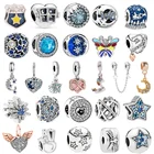 2021 Новые звезды луна розовый бесконечный шарм сделай сам бусины-клипсы подходят к оригинальным шармам Pandora серебряный цвет браслет для женщин Изящные ювелирные изделия
