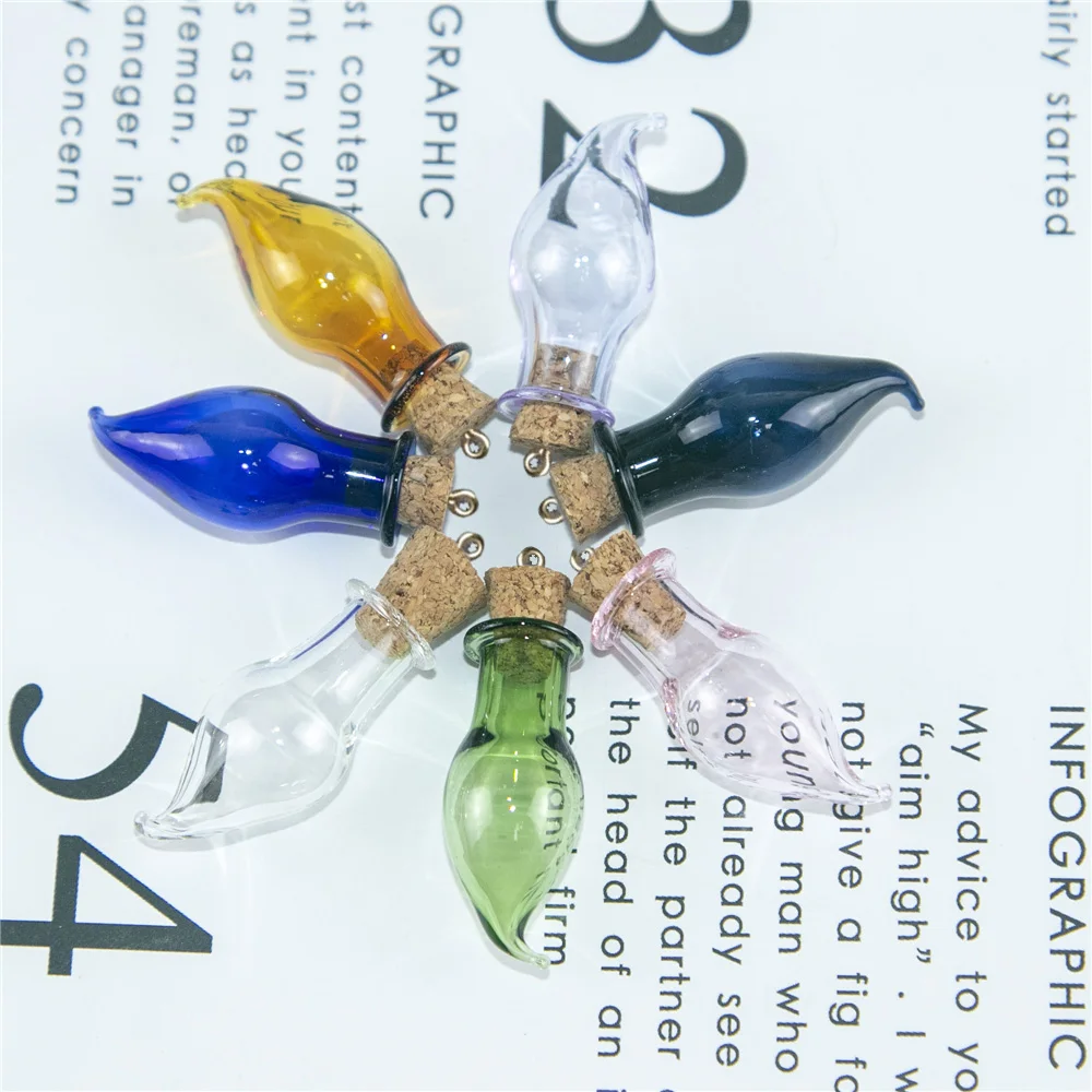 Мини Стеклянная бутылка с металлической подвеска петли милые пробки флаконы