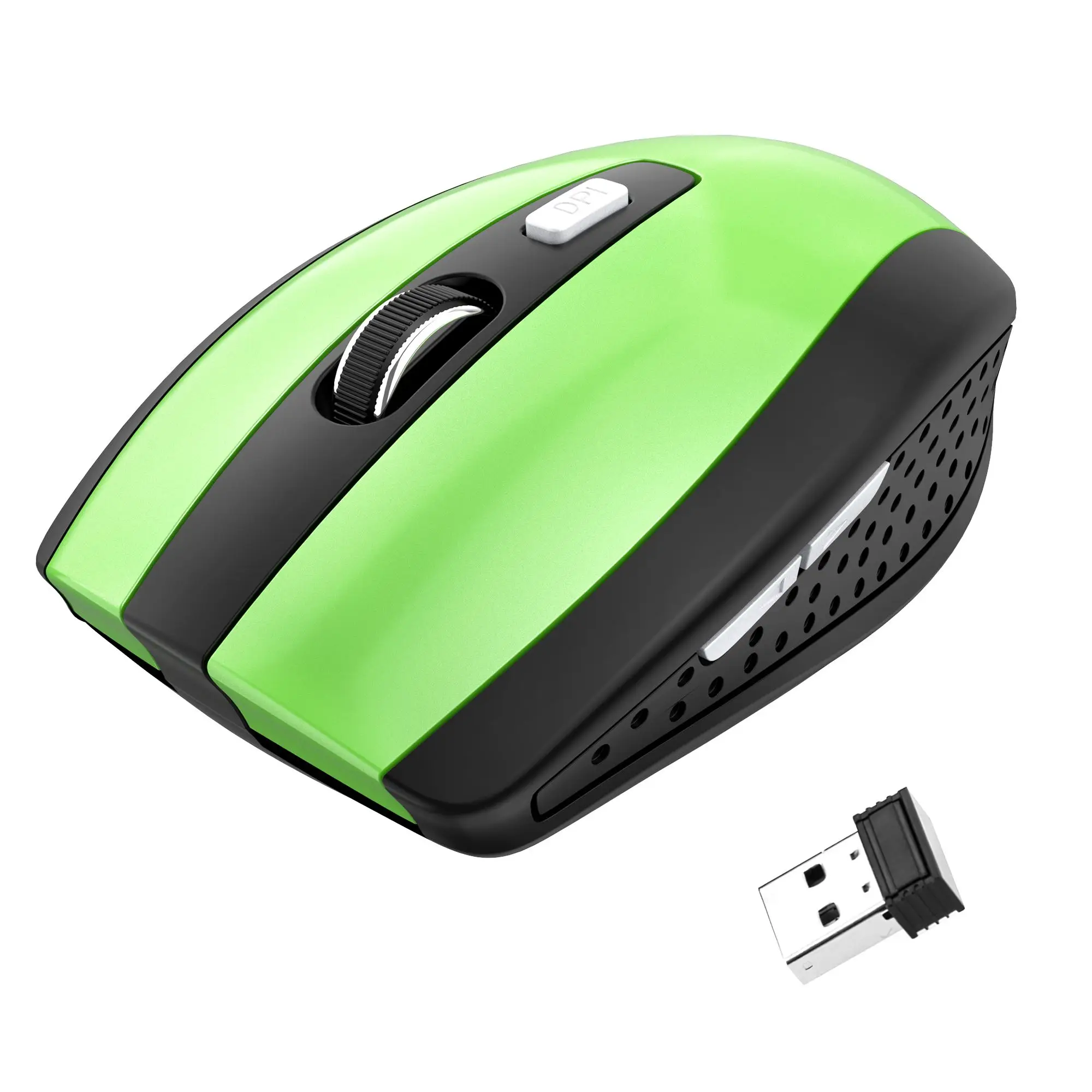 

2.4GHz Wireless Cordless Mouse Mice Optical Scroll For PC Laptop Computer + USB 7500 Wireless Mouse 2.4G (Green)