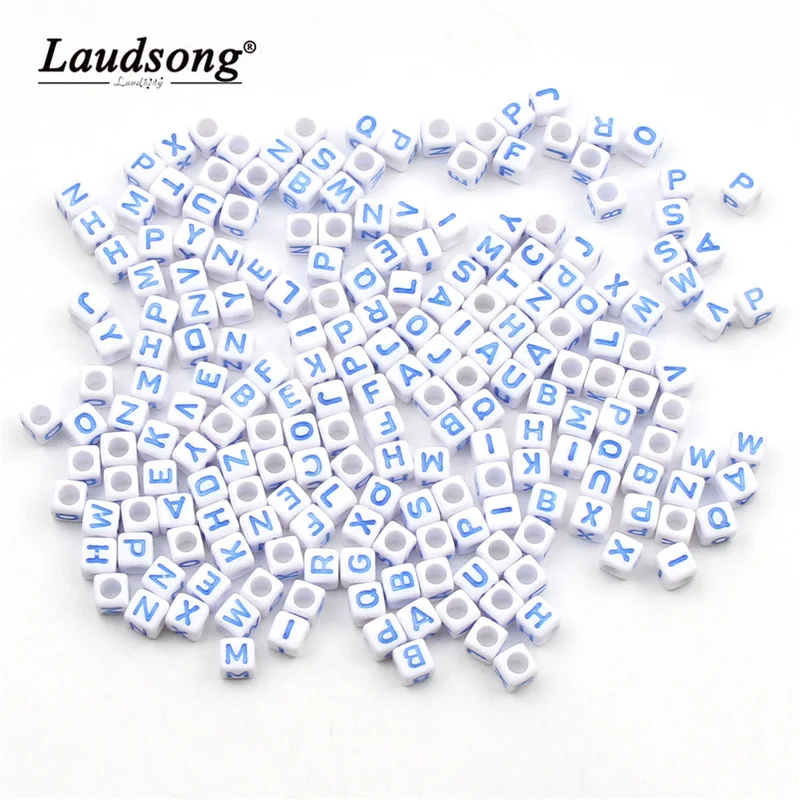 100 шт. акриловые бусины алфавита 6 х6 мм | Украшения и аксессуары