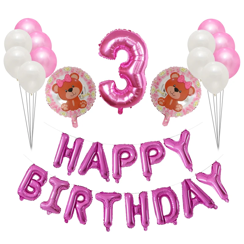 16 шт./лот плюшевый медведь воздушный шарик из фольги в форме мультфильма