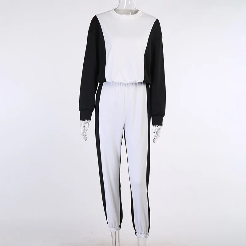 

VS&LLWQ Autumn Winter Two Piece Set Women Pullover O-neck Long Sleeve Top High Waist Women's Pants Trousers Casual Streetwear