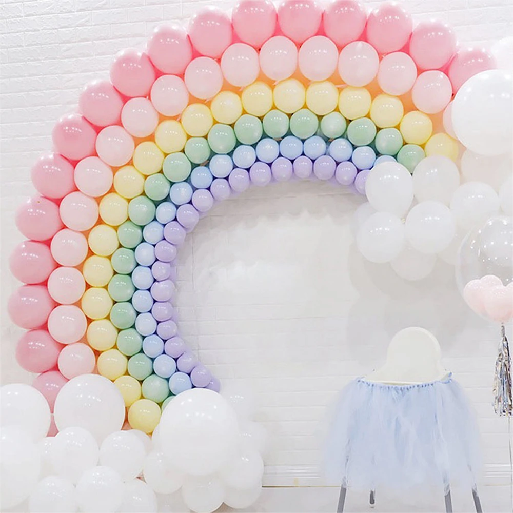 Pastel Rainbow Balloons 100 Pack Assorted Color Balloons Premium Party Balloon Colorful Latex Balloons for Baby Shower Wedding