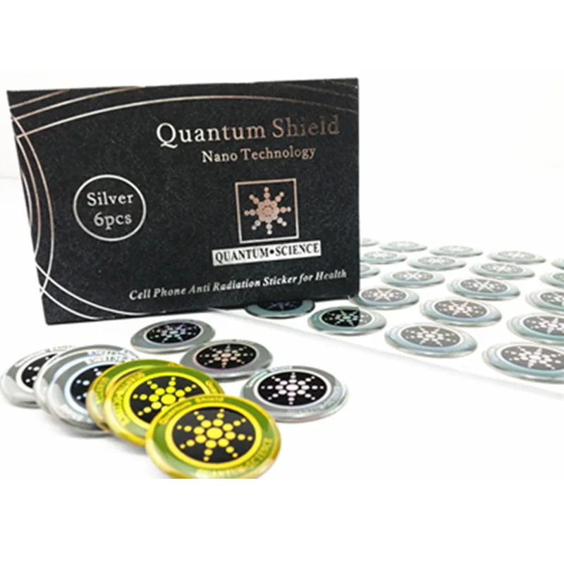 Round Scalar Shield Energy Sticker with Negative Ions Anti Radiation Phone Golden and Silver 6pcs/lot | Мобильные телефоны и