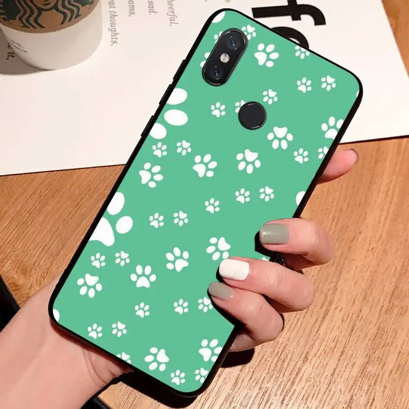 

Dog paw art design pattern luxury design Phone Case shell For Xiaomi Redmi note 7 8 9 t k30 max3 9 s 10 pro lite