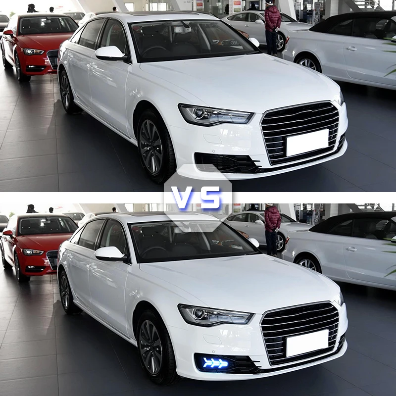 

For Audi A6L 2016-2018 with Dynamic moving yellow turn signal and blue night running lightLED drl daytime running light