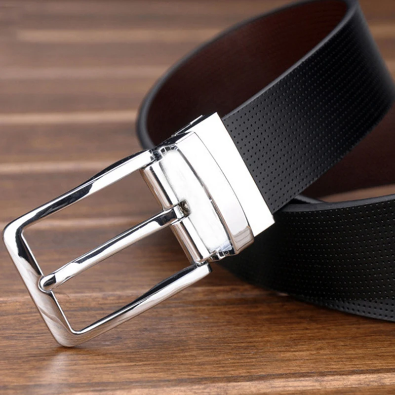 Ремень ZLD мужской из натуральной кожи двухсторонний кожаный пояс с вращающейся