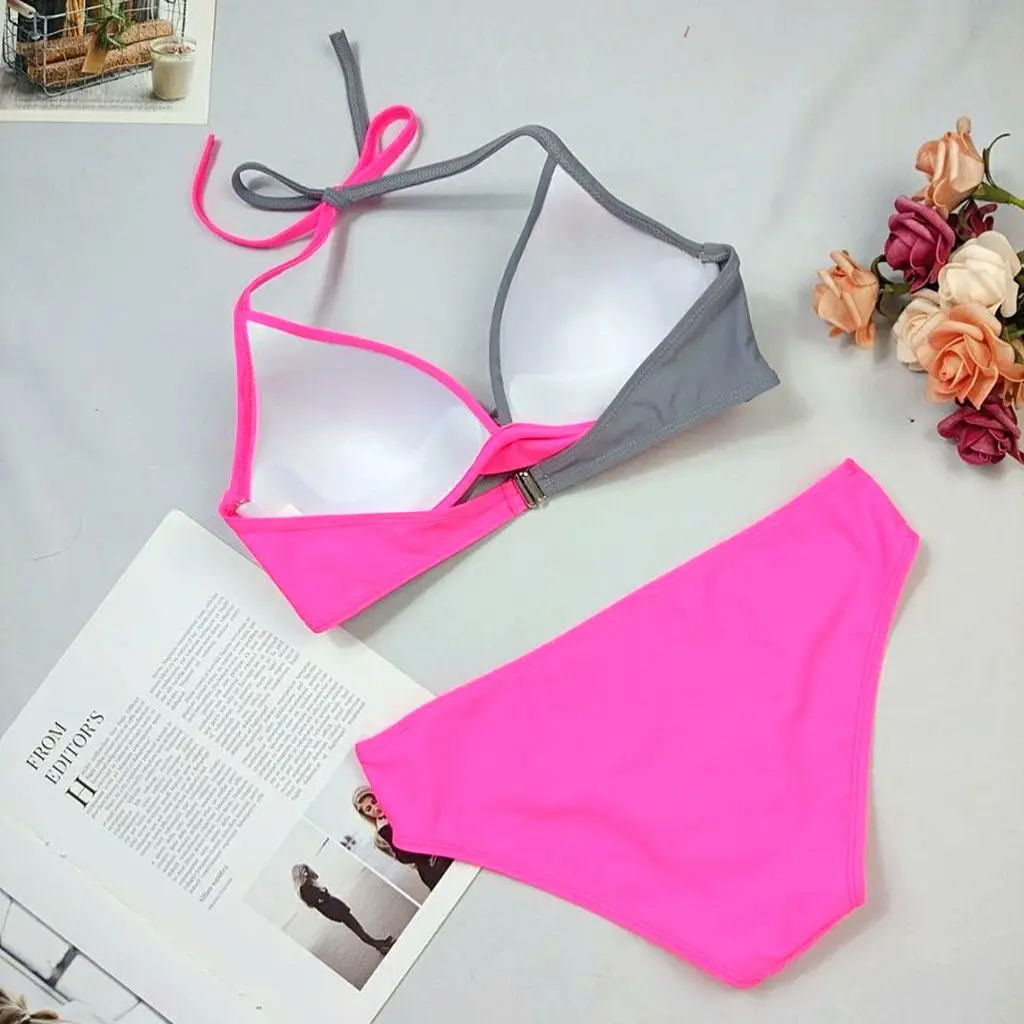 Женский комплект бикини пуш-ап с карманом сексуальный бандажный купальник