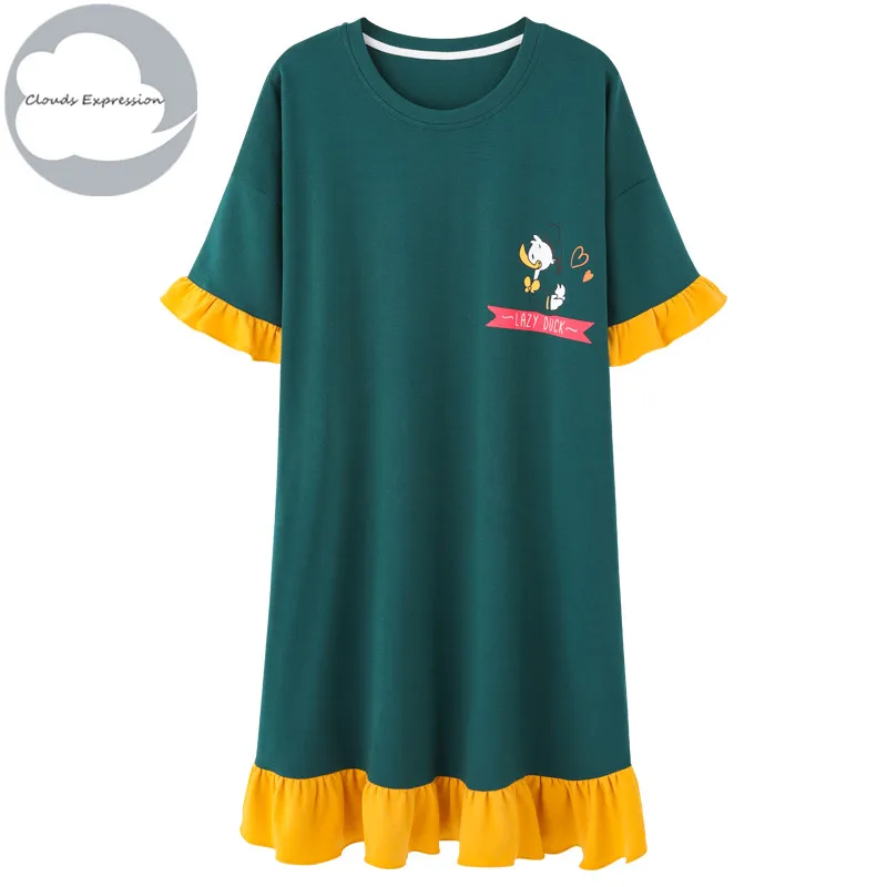 2020 Летняя трикотажная Хлопковая женская пижама с круглым вырезом и коротким