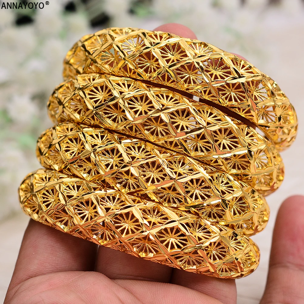 Annayoyo 1 шт. браслеты для женщин золотой цвет африканские витые в арабском