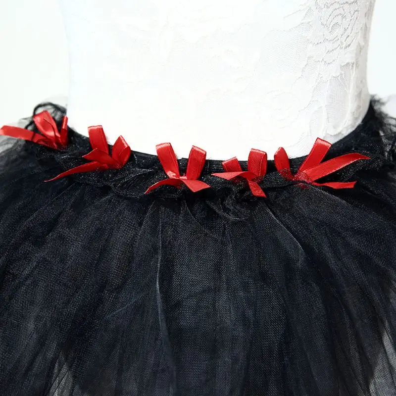 

2021 New Womens Ballet Dance Tulle Tail Tutu Skirt Contrast Color Satin Trim Layered Ruffle Cake Party Bustle Bubble Underskirt