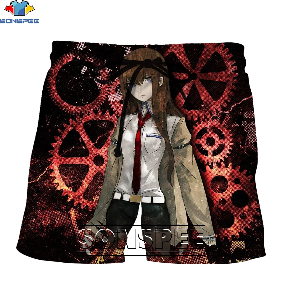 Мужские шорты SONSPEE Anime Steins, ворота, повседневные Модные баскетбольные брюки, уличные свободные спортивные брюки большого размера, мужская од...