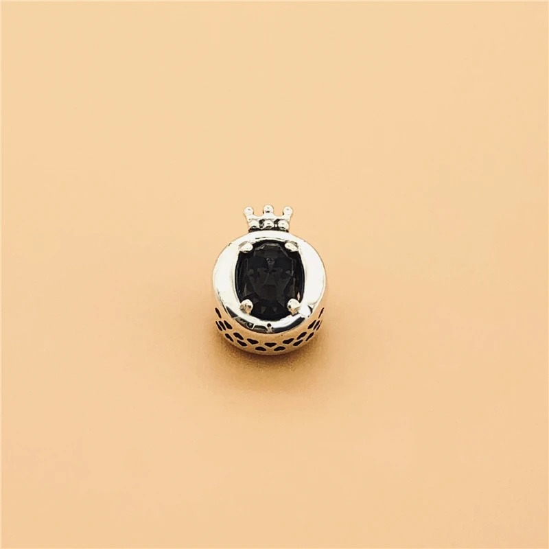 Cefuny 925 пробы Серебряная белая и синяя сверкающая Корона O Charm Fit Змеиный браслет Diy