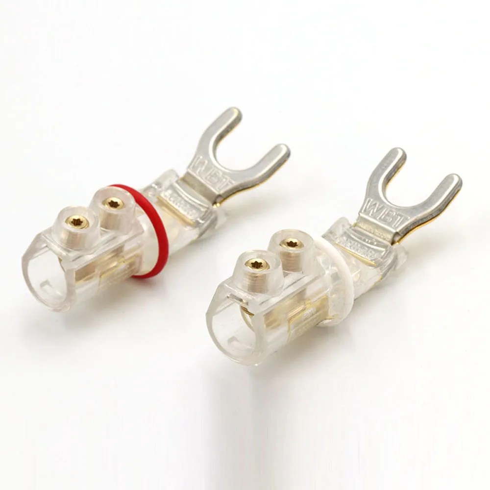 4 шт. WBT/0680 чистый Медь Позолоченные Y лопата штекерные соединители Динамик Вилки Hi