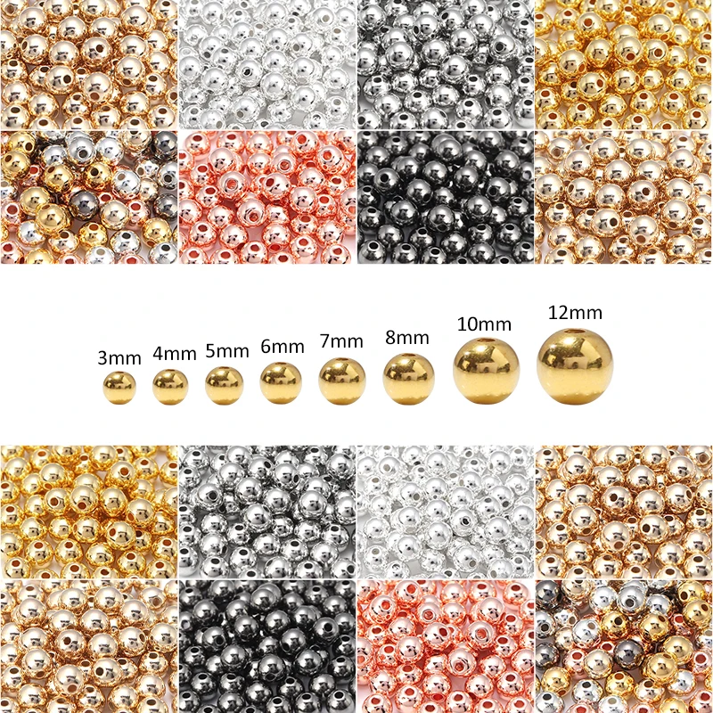 

Круглые Металлические бусины-разделители, золотистые бусины с металлическим покрытием CCB для изготовления ювелирных изделий своими руками...
