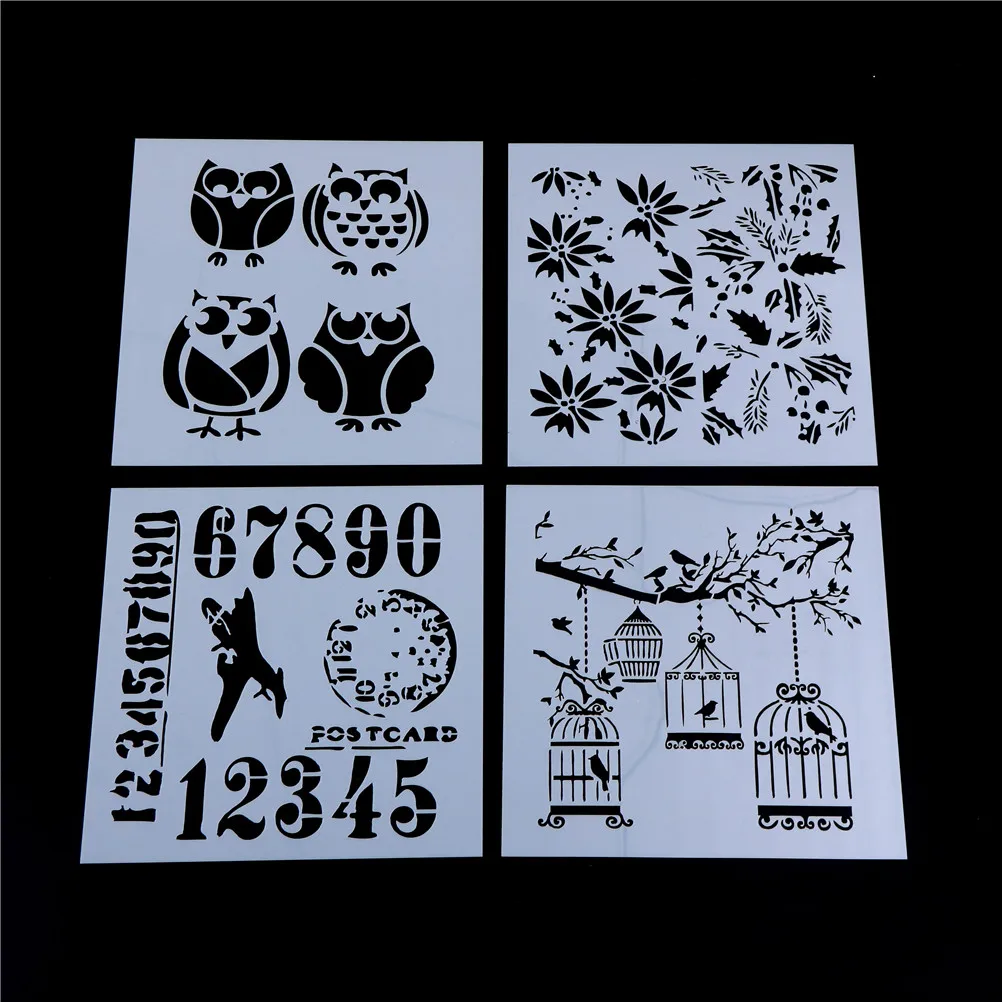 DIY крафт слойная клетка дерево бриды трафареты для настенной живописи