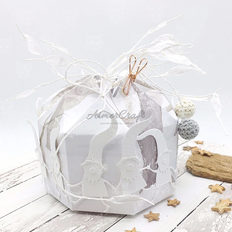 Рождественская металлическая режущая штампа эльфа трафарет для скрапбукинга