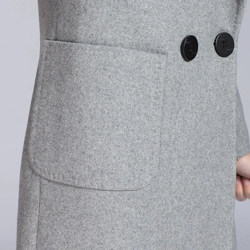 Женское пальто зимнее размера плюс шерсть куртка длинное шерстяное женские