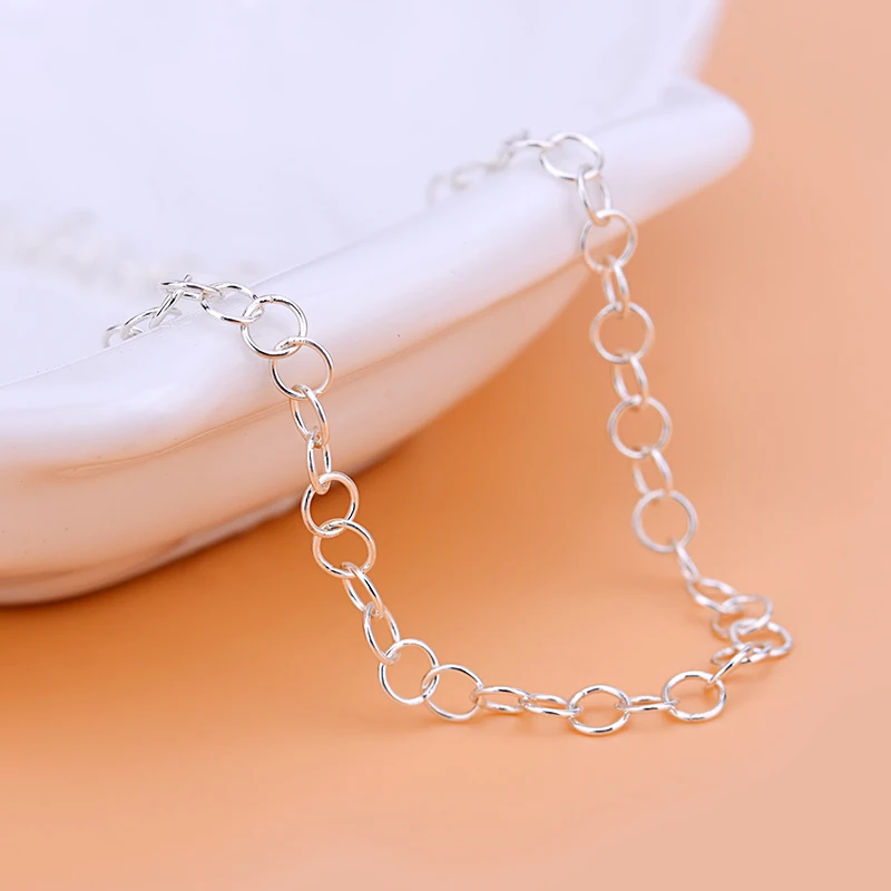 S925 Стерлинговое Серебро круглая цепочка Ювелирные аксессуары ручной работы DIY