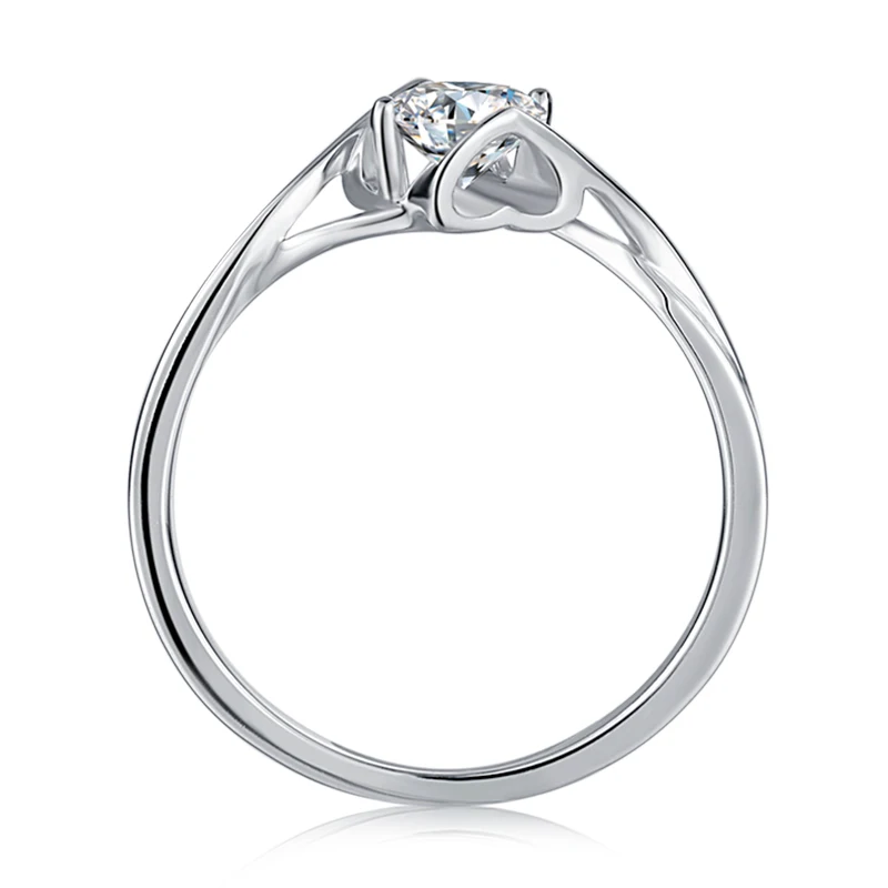 0.5ct 5 0 мм VVS1 кольца с муассантом сертификатом круглой блестящей огранки 925
