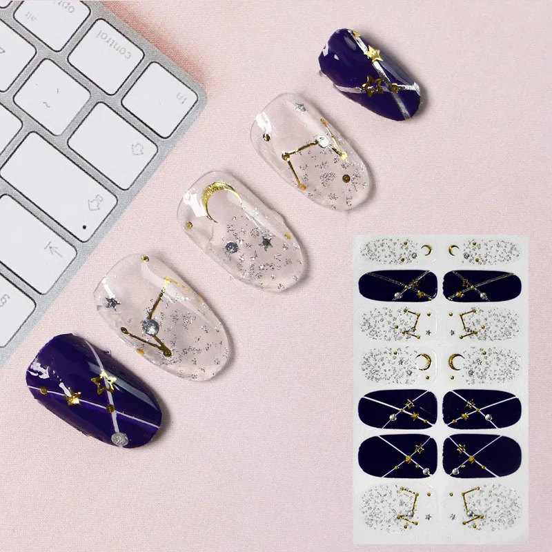 

Nail Sticker Cute Head 3D Bronzing Nail Sticker Nail Patch Finished Nail Sticker