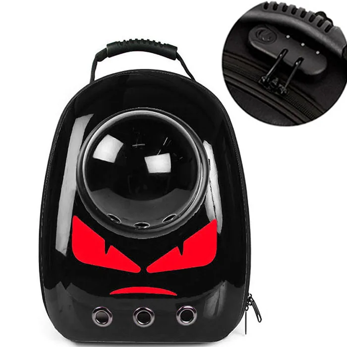 Black(Red Eyes)Lock Высокое качество космическая капсула астронавт пузырьковый транспорт собака Дорожная сумка ветрозащитная дышащая переноска рюкзак для домашних животных Сумка переноска для кошек - Цвет: Black(Red Eyes)Lock