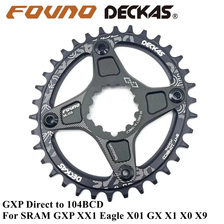 Deckas овальная Звездочка GXP прямо к 104BCD 32T 34T 36 38T цепное кольцо 6 мм офсет для sram XX1 Eagle