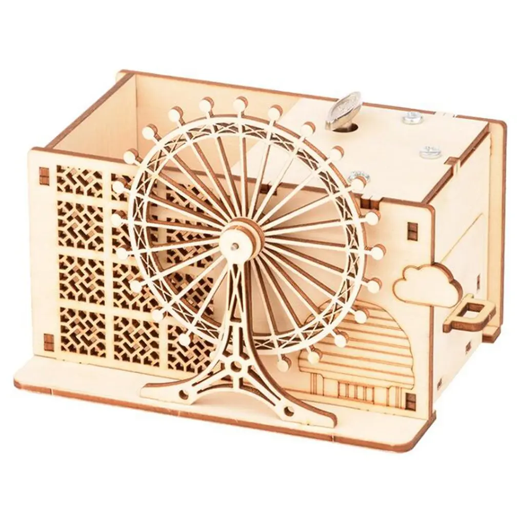 

DIY Handmade Ferris Wheel Music Box Pen Holder 3D Puzzle Toy Wooden Creative Assembling Toy Children Educational Toys