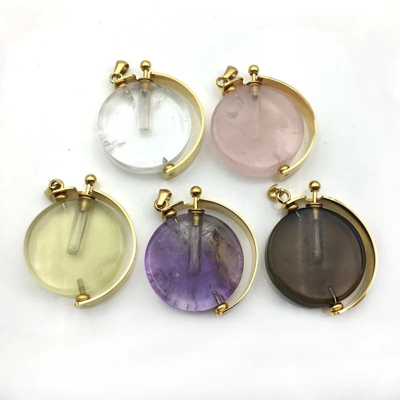 Натуральные круглые качели в форме флакона вращающиеся драгоценные камни флакон