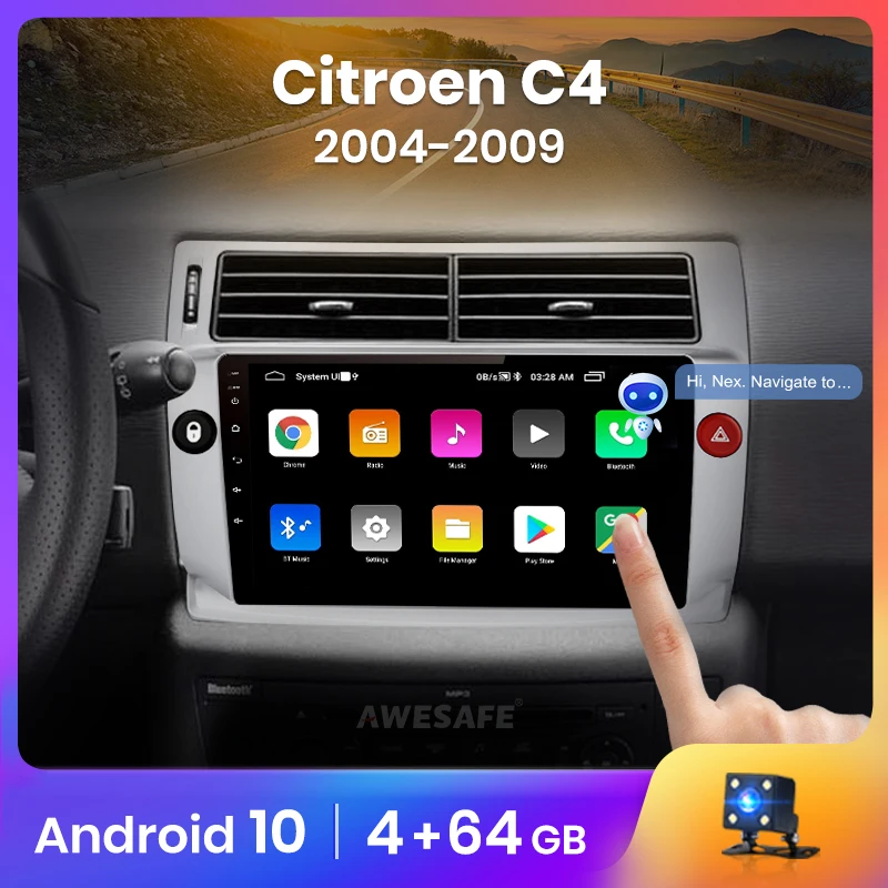 AWESAFE PX9 автомобиль радио для Citroen C4 2004 2005 2006 2007 2008 2009 Android мультимедиа Системы DVD GPS