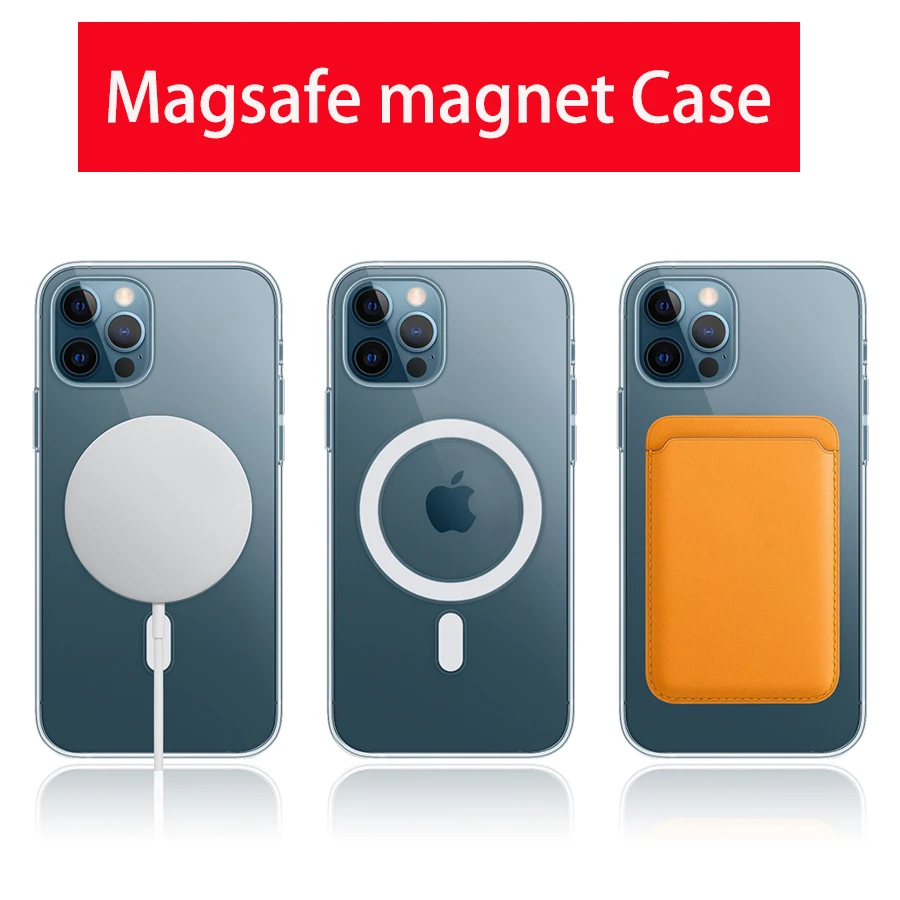 Оригинальный прозрачный чехол для iphone 12 Pro Max Mini телефона Magsafe противоударный