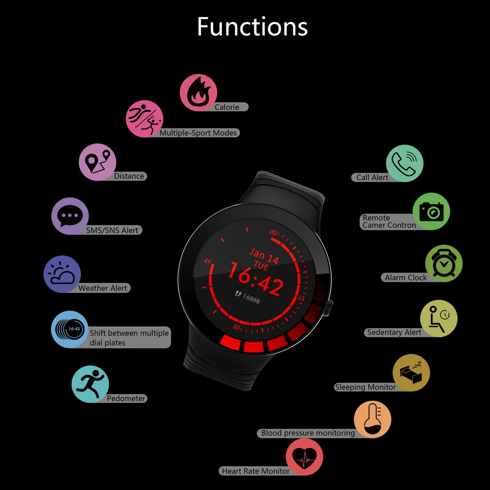 

ESEED 2020 E3 Smart Watch Sports Men IP68 Waterproof Full Touch Screen Heart Rate Blood Pressure Tracker Music Play Smartwatch
