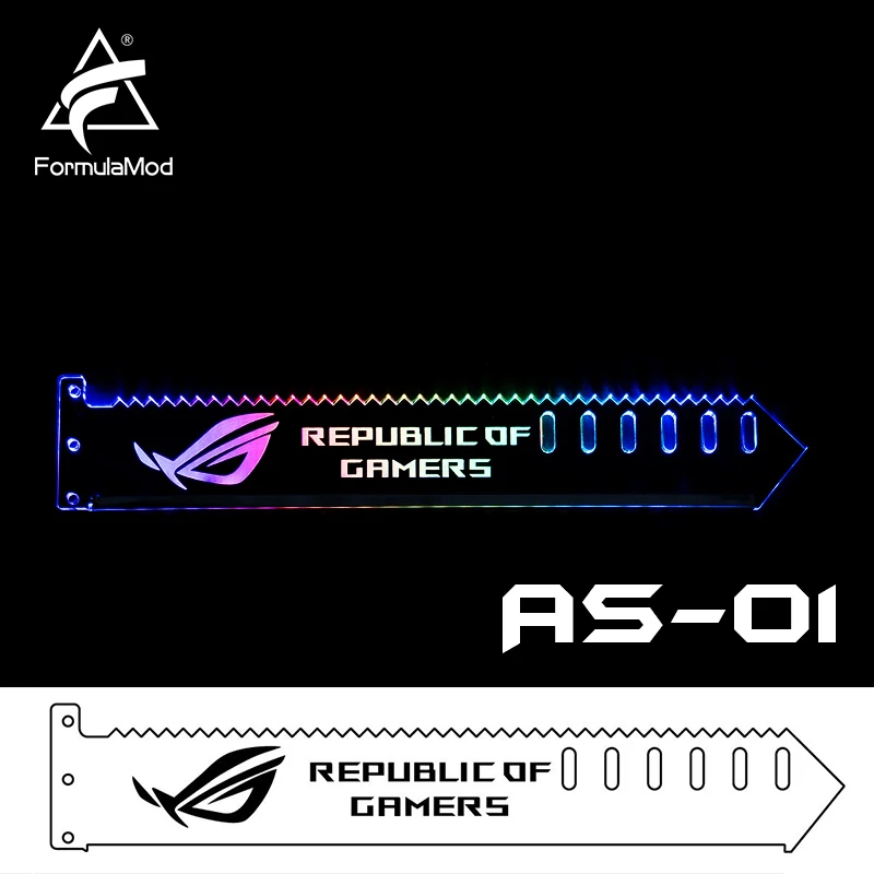 Rog FormulaMod Fm-QJD, RGB блок GPU акриловые кронштейны, декоративные пластины GPU держатель, 5 v 3 Pin RGB синхронизация материнская плата освещение - Цвет лезвия: Rog