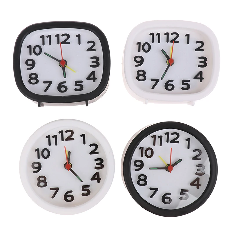 Snooze Silent Sweeping Wake Up Table Clock Battery Powered Compact Portable Travel Alarm Clock