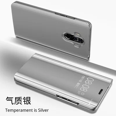 Silver Умный чехол для huawei P30 P20 Pro Lite mate 30 20 10 Honor 20 Pro Nova 5T 4e 3e, чехол с зеркальной прозрачной крышкой из искусственной кожи - Цвет: Silver