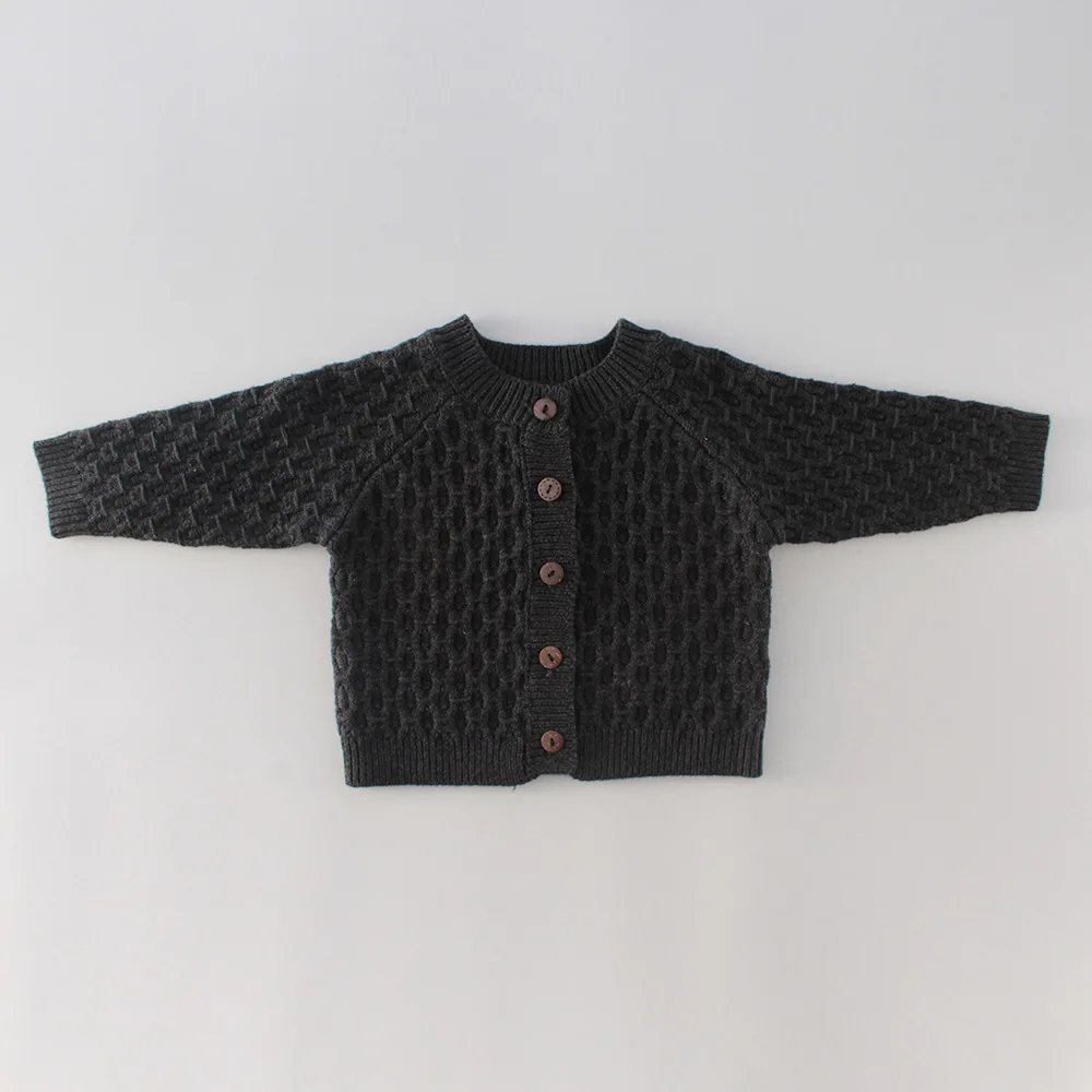 

Baby Girls Winter Sweater Coat Knit Flowers Print Long Sleeve Single Breasted Warm Outfits