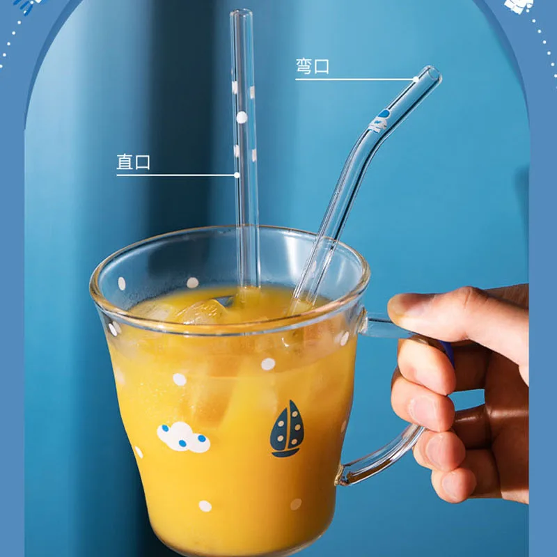 

High Borosilicate Glass Straws Eco Friendly Reusable Drinking Straw for Smoothies Cocktails Bar Accessories Straws with Brushes