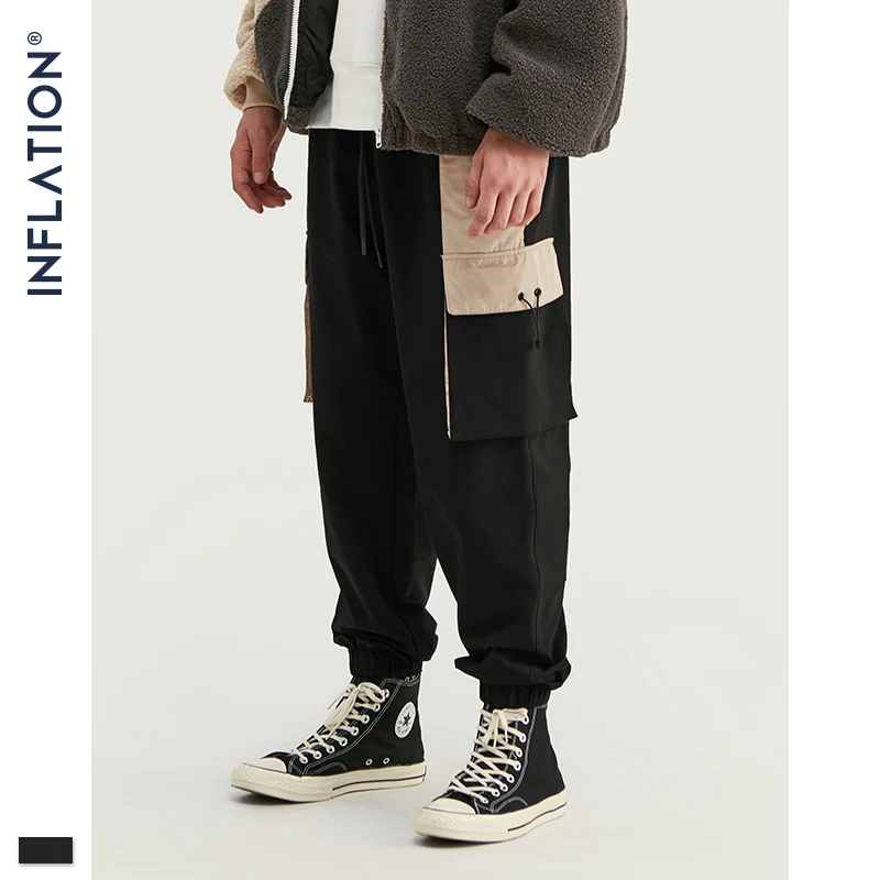 INFLATION 2020 осенние мужские штаны для бега новые байкерские повседневные черные